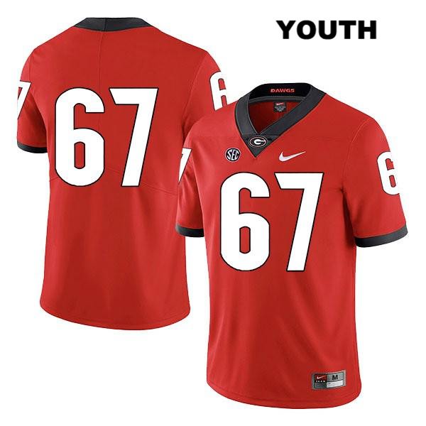 Georgia Bulldogs Youth Caleb Jones #67 NCAA No Name Legend Authentic Red Nike Stitched College Football Jersey TFP8356XN